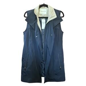 Coldwater Creek Women’s Sleeveless Long Vest Jacket Navy XS NWT $129 Gorpcore